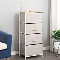 DlandHome Armario de almacenaje Cómoda Estrecho Organizador con 4 cajones de Tela para el Dormitorio- la habitación…